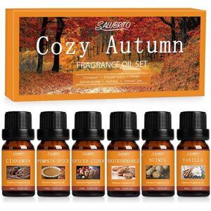 60ml Fall Essential Oils Set,‎ Autumn Fragrance Oil for Diffuser, Candle Making